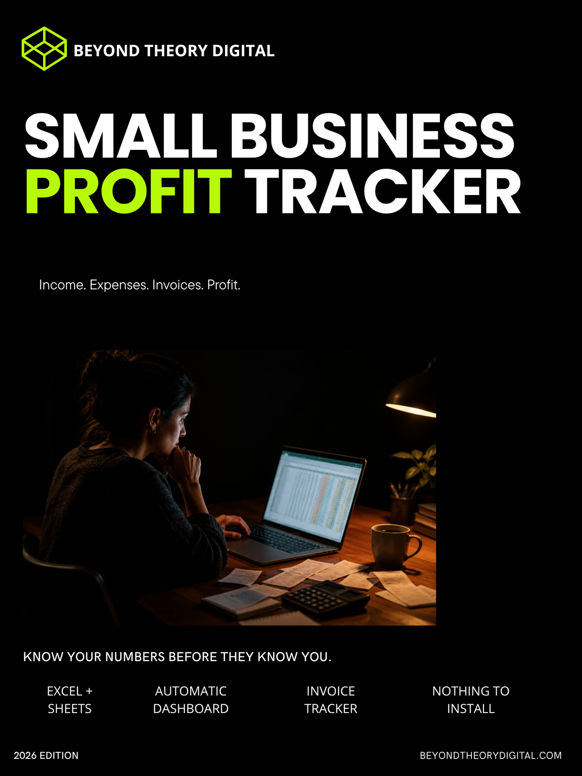 Small Business Profit Tracker — Excel & Google Sheets Template (Income, Expenses, Invoices, Dashboard)